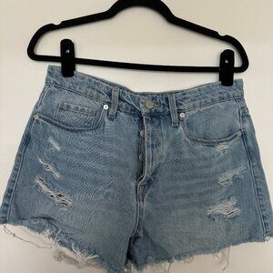 BlankNYC distressed high-rise denim shorts